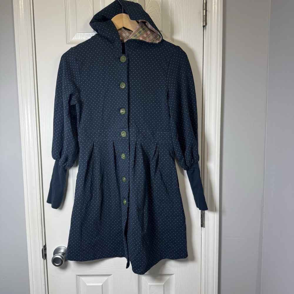 Matilda Jane You and Me Dress Button Up Hooded Polka Dot Size Small S